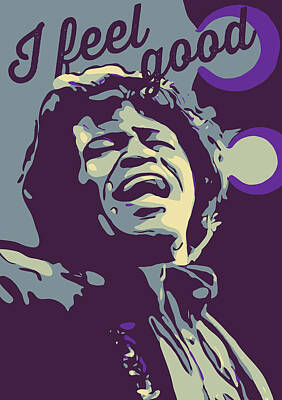 Jazz Digital Art Rights Managed Images - James Brown Royalty-Free Image by Wonder Poster Studio