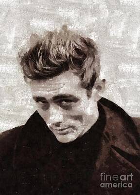 Actors Paintings - James Dean by Mary Bassett by Esoterica Art Agency