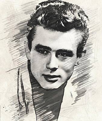 Actors Paintings - James Dean, Vintage Actor by Esoterica Art Agency