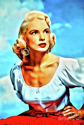 Musicians Digital Art Royalty Free Images - Janet Leigh, Hollywood Legend, Digital Art by Mary Bassett Royalty-Free Image by Esoterica Art Agency