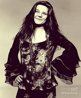 Rock And Roll Royalty-Free and Rights-Managed Images - Janis Joplin, Music Legend by Esoterica Art Agency