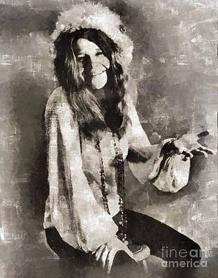 Musician Royalty-Free and Rights-Managed Images - Janis Joplin, Musician by Esoterica Art Agency
