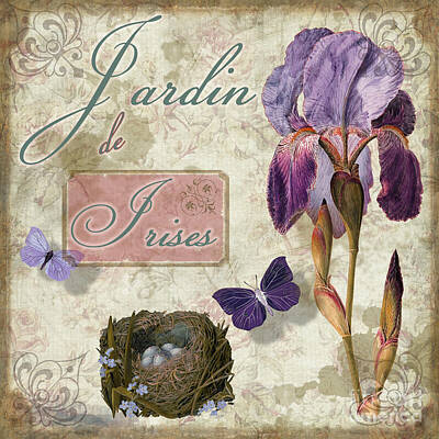 Roses Paintings - Jardin de Irises by Mindy Sommers