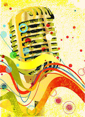Jazz Royalty-Free and Rights-Managed Images - Jazz Microphone Poster by Bigalbaloo Stock