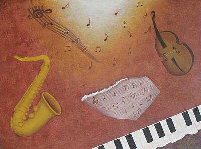Jazz Royalty-Free and Rights-Managed Images - Jazz music by Georgeta  Blanaru