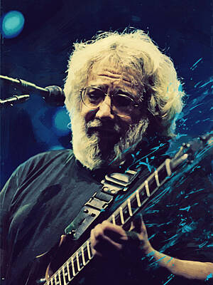 Musicians Digital Art Rights Managed Images - Jerry Garcia Royalty-Free Image by Afterdarkness