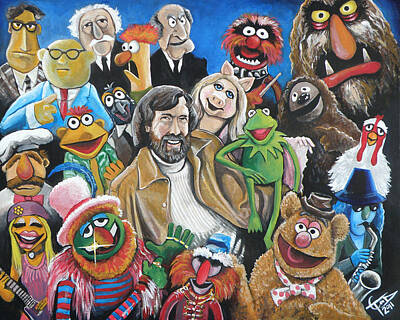 Animals Paintings - Jim Henson and Co. by Tom Carlton