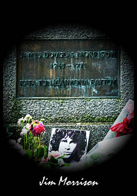 Actors Photos - Jim Morrison Grave Pere Lachaise Cemetery Paris France by Sally Rockefeller