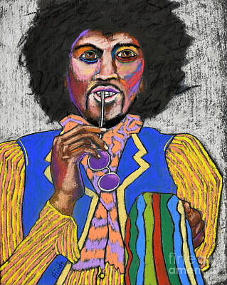 Rock And Roll Paintings - Jimi Hendrix by David Hinds