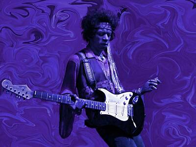 Celebrities Royalty-Free and Rights-Managed Images - Jimi Hendrix Purple Haze by David Dehner