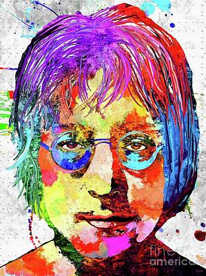 Musicians Royalty-Free and Rights-Managed Images - John Lennon Grunge by Daniel Janda