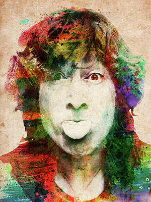 Musicians Digital Art - John Lennon tongue out by Mihaela Pater