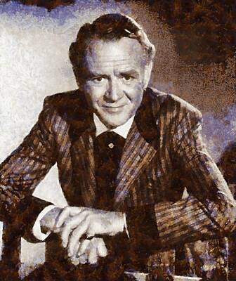Actors Paintings - John Mills Vintage Actor by Esoterica Art Agency