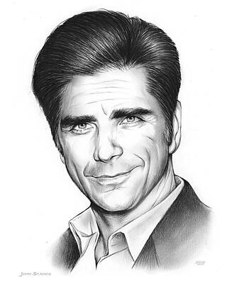 Portraits Drawings Rights Managed Images - John Stamos Royalty-Free Image by Greg Joens