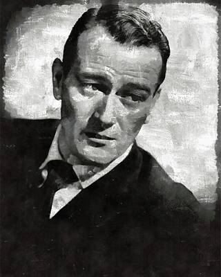 Celebrities Royalty-Free and Rights-Managed Images - John Wayne Hollywood Actor by Esoterica Art Agency