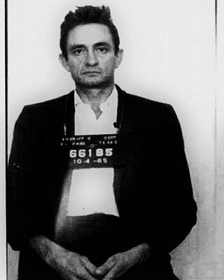 Actors Photos - Johnny Cash Mug Shot Vertical Wide 16 By 20 by Tony Rubino