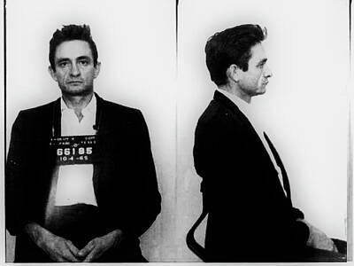 Recently Sold - Actors Paintings - Johnny Cash MugShot  by Tony Rubino