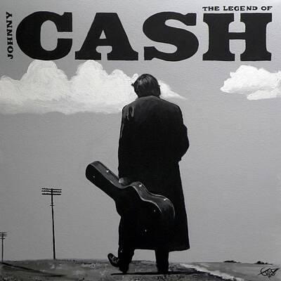 Best Sellers - Actors Paintings - Johnny Cash by Tom Carlton