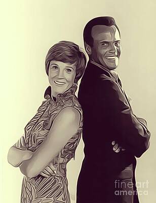 Musicians Digital Art Rights Managed Images - Julie Andrews and Harry Belafonte Royalty-Free Image by Esoterica Art Agency
