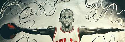 Sports Painting Royalty Free Images - Jumpman  Royalty-Free Image by Lawrence Saunders
