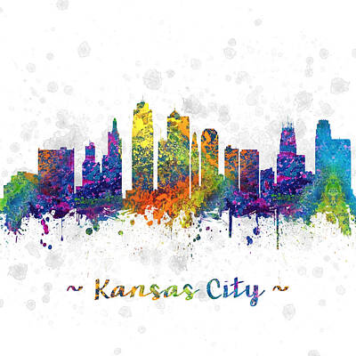 City Scenes Digital Art - Kansas City Missouri color 03SQ by Aged Pixel