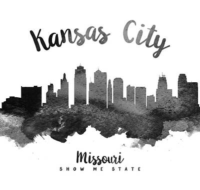 Skylines Paintings - Kansas City Missouri Skyline 18 by Aged Pixel