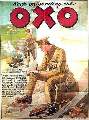 Best Sellers - Food And Beverage Mixed Media - Keep on sending me OXO - Beef Cubes - Vintage Drinks Advertising Poster - Soldier by Studio Grafiikka