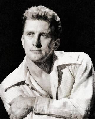 Musician Royalty Free Images - Kirk Douglas, Hollywood Legend by John Springfield Royalty-Free Image by Esoterica Art Agency
