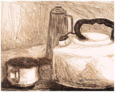 Still Life Drawings - Kitchen by Kendall Kessler