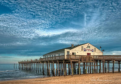 Dan Beauvais Royalty-Free and Rights-Managed Images - Kitty Hawk Pier and Altocumulus 5039 by Dan Beauvais