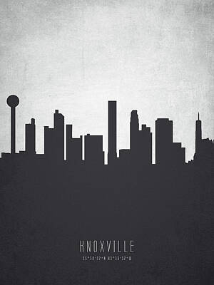 Minimalist Superheroes - Knoxville Tennessee Cityscape 19 by Aged Pixel