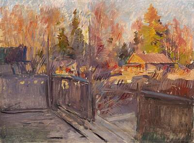 Soap Suds - KOROVIN, KONSTANTIN 1861-1939 Spring in the Village by Korovin