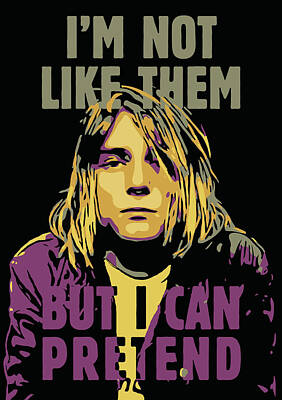 Musician Digital Art - Kurt Cobain by Wonder Poster Studio