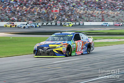 Sports Royalty-Free and Rights-Managed Images - Kyle Busch coming in for a pit stop at Texas Motor Speedway by Paul Quinn