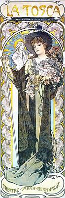 Floral Paintings - La Tosca by Alphonse Mucha