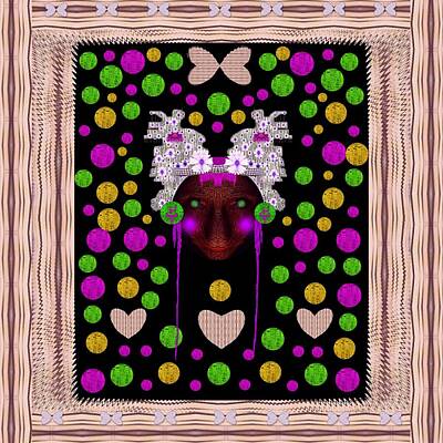 Abstract Flowers Mixed Media - Lady Panda In Candy Land by Pepita Selles