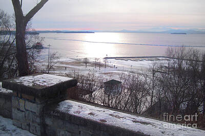 Felipe Adan Lerma Royalty-Free and Rights-Managed Images - Lake Champlain South from Battery Park Wall by Felipe Adan Lerma