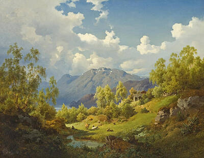  Painting - Landscape. Motif From The Numme Valley In Norway by Joachim Frich