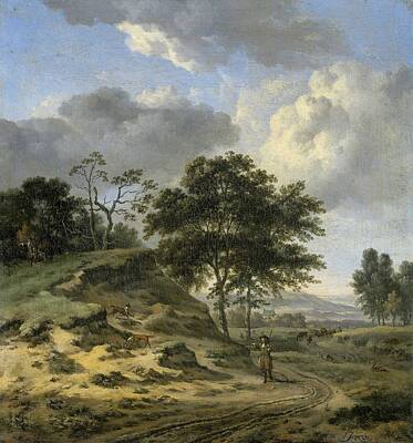 Wine Beer And Alcohol Patents - Landscape with two Hunters, Jan Wijnants, 1655 - 1684 by Jan Wijnants