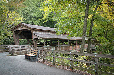 Music Royalty-Free and Rights-Managed Images - Lantermans Mill Covered Bridge by Jack R Perry