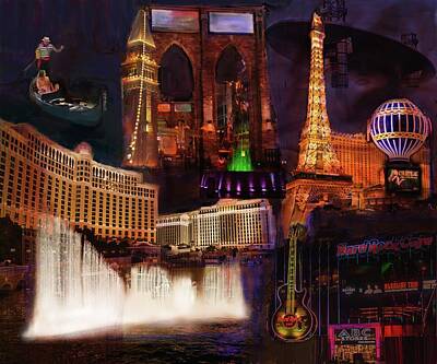 Eduardo Tavares Royalty-Free and Rights-Managed Images - Las Vegas Collage by Eduardo Tavares