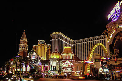 Music Tees - Las Vegas Strip at Night by Bob Cuthbert