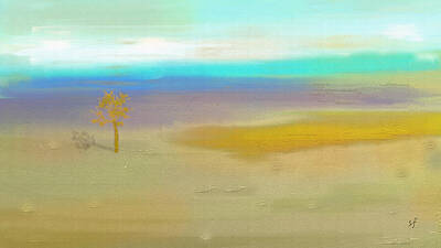 Abstract Landscape Photos - Lone tree in Abstract Landscape-Last One Standing by Shelli Fitzpatrick