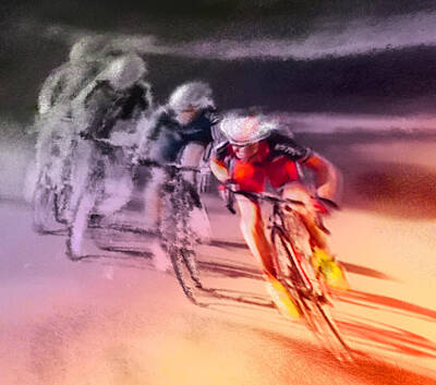 Sports Painting Royalty Free Images - Le Tour de France 13 Royalty-Free Image by Miki De Goodaboom