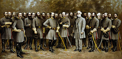 Landmarks Painting Rights Managed Images - Robert E. Lee and His Generals Royalty-Free Image by War Is Hell Store
