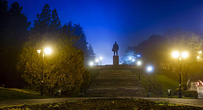 Neutrality Royalty Free Images - Lenin in fog Royalty-Free Image by Alexey Stiop