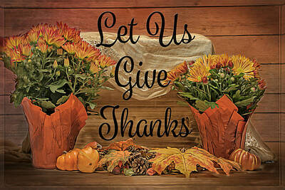 Kitchen Signs Rights Managed Images - Let Us Give Thanks Royalty-Free Image by Teresa Wilson