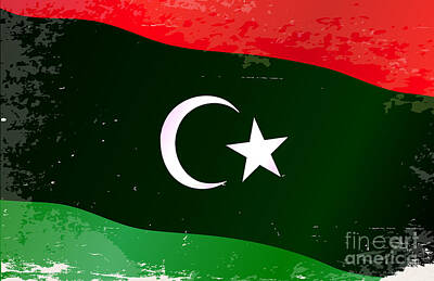 Mt Rushmore Royalty Free Images - Libya Flag Grunge Royalty-Free Image by Bigalbaloo Stock