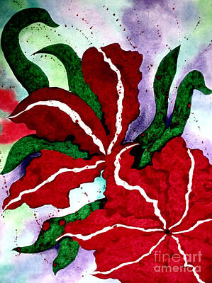 Abstract Flowers Drawings - Life Force Reign by Kathleen Allen