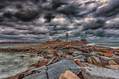 Champagne Corks - Lighthouse in Storm by Brian MacLean